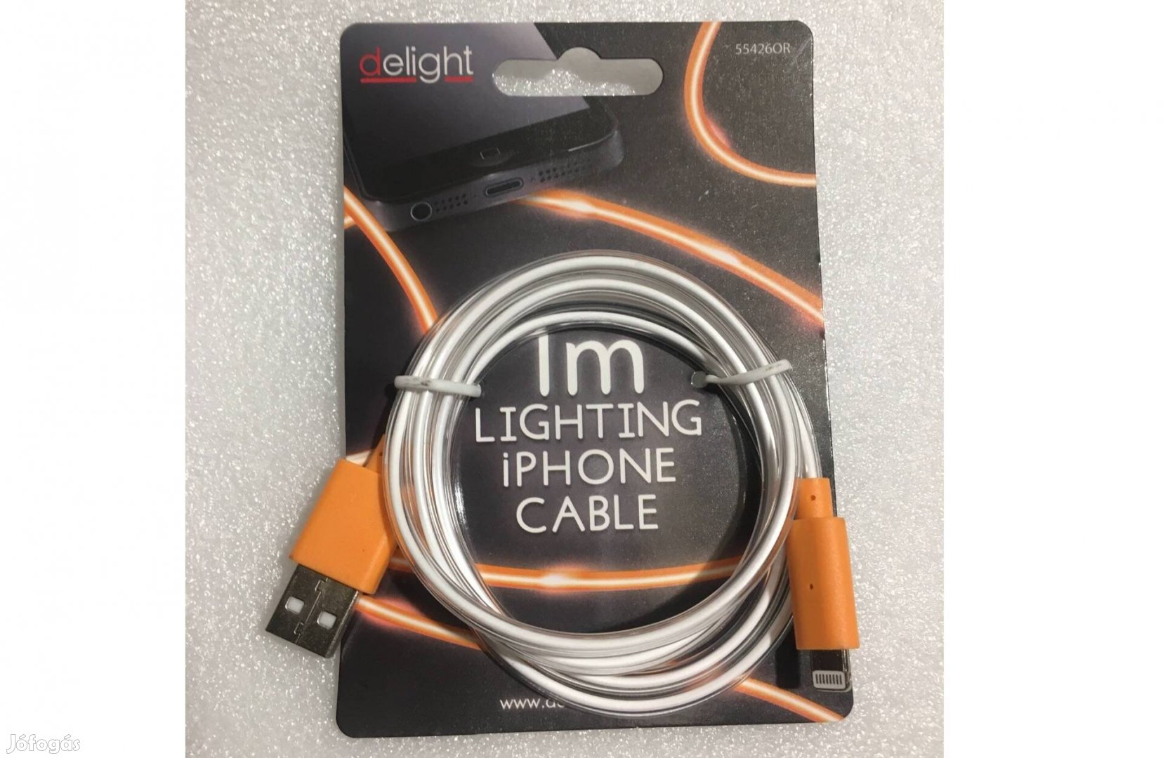 LED világítós lightning USB 1M 1A adat töltő kábel adatkábel