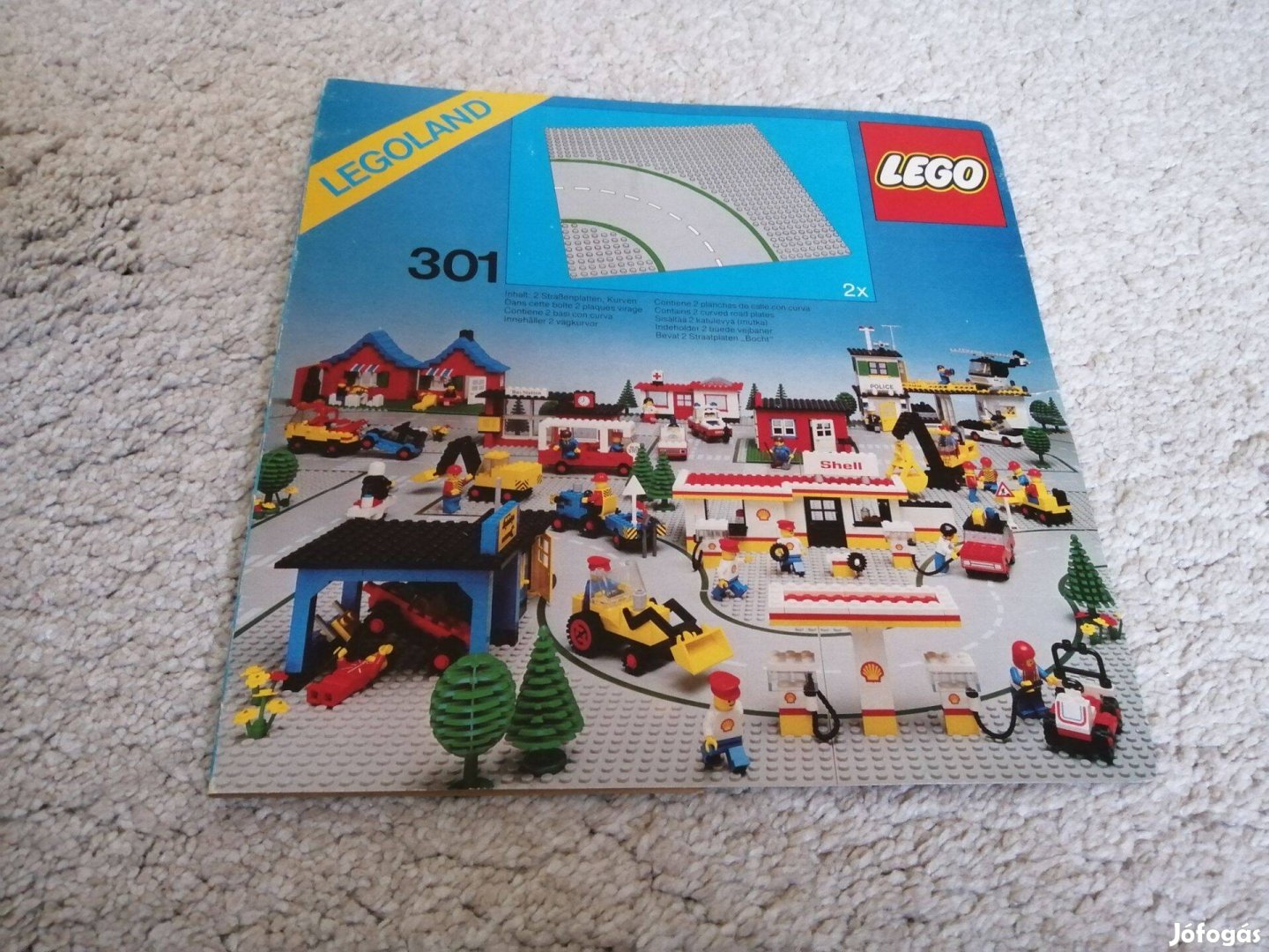 LEGO 301 kanyar útlap baseplate classic town
