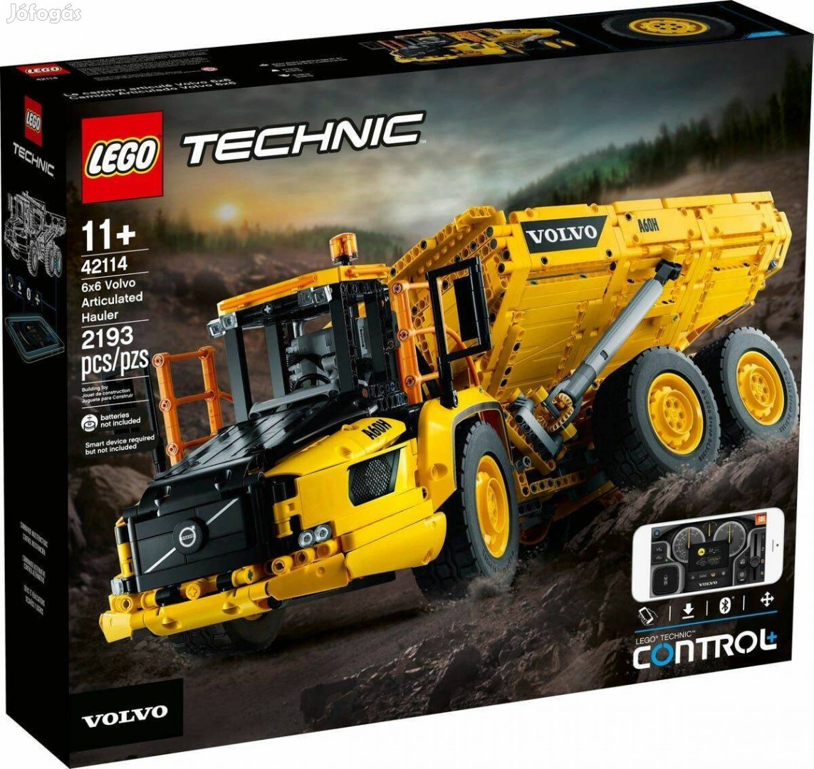 LEGO 42114 6x6 Volvo csuklós szállítójármű, Tecnic, Powered Up