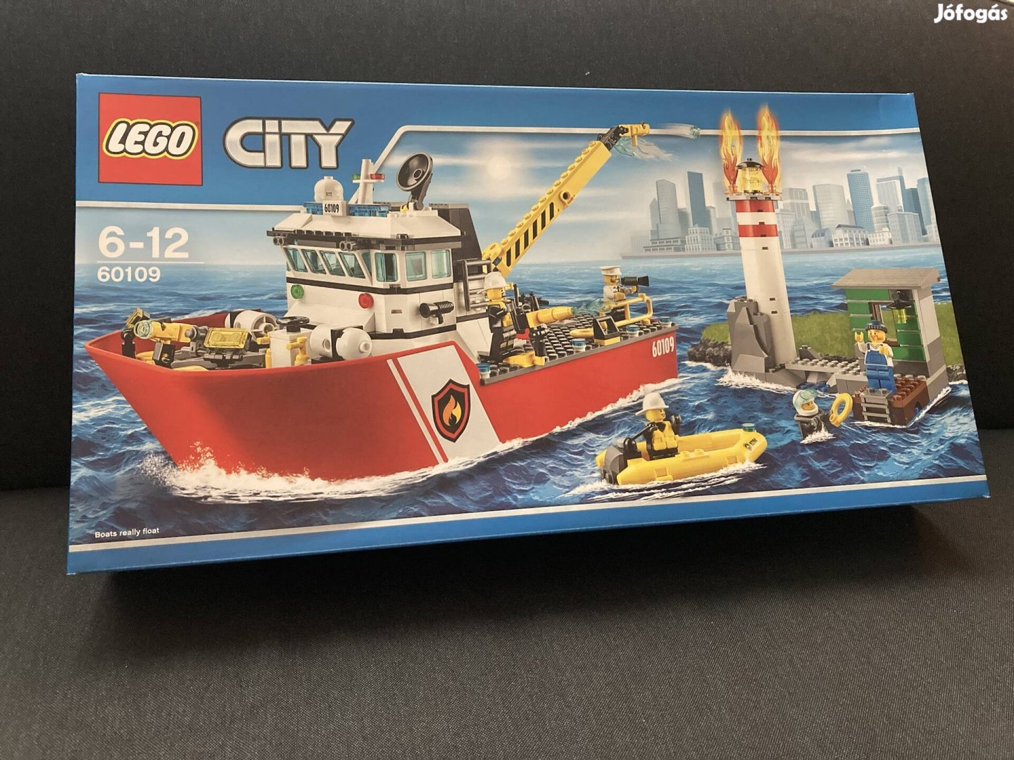 LEGO City 60109 Fire Boat, Tűzoltó hajó, Új bontatlan + ingyen Foxpost