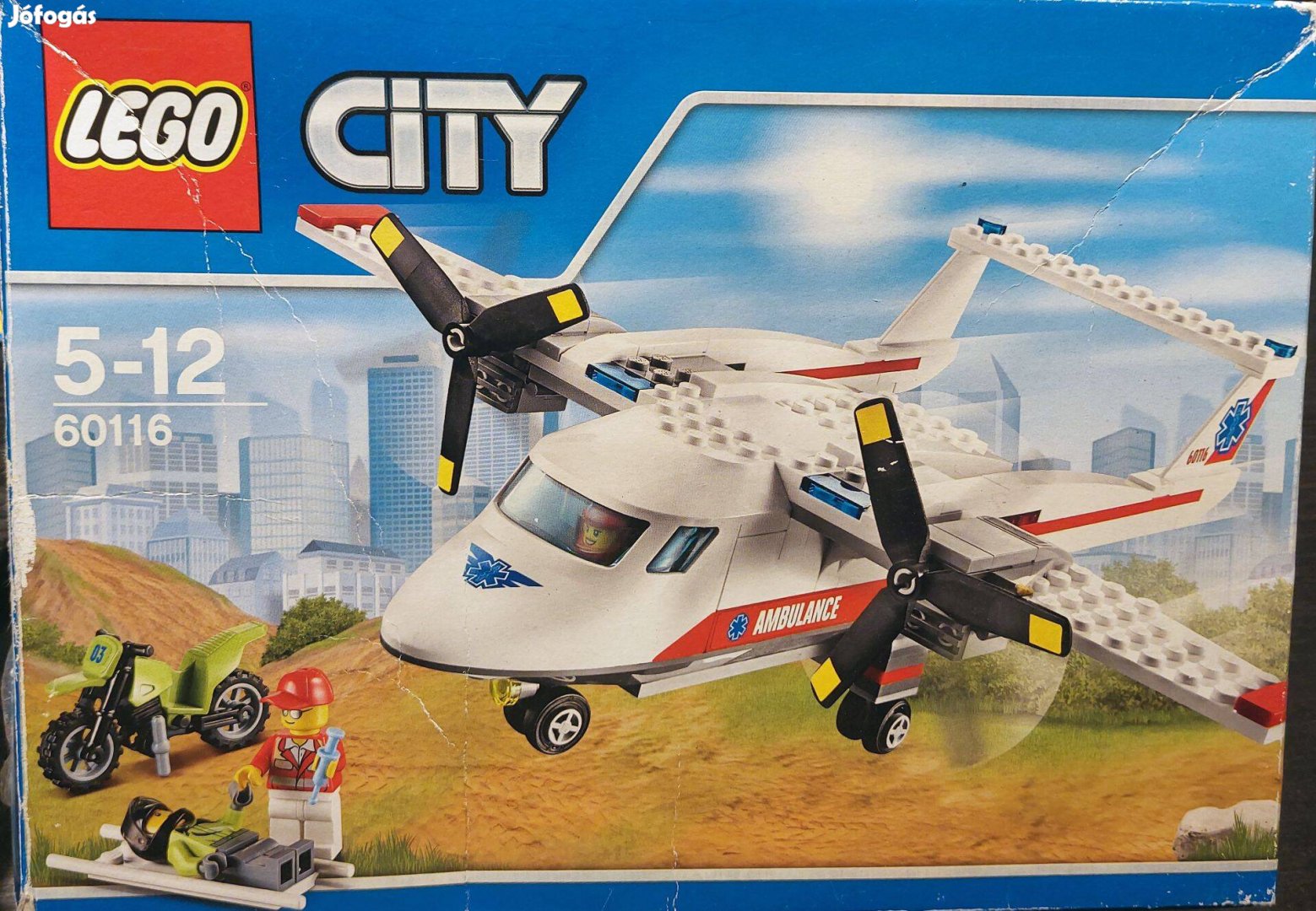 LEGO City 60116 (mentőrepülőgép) dobozában, hiánytalanul