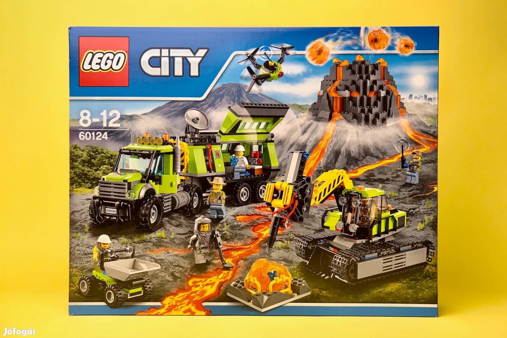 LEGO City 60124 Volcano Exploration Base, Uj, Bontatlan