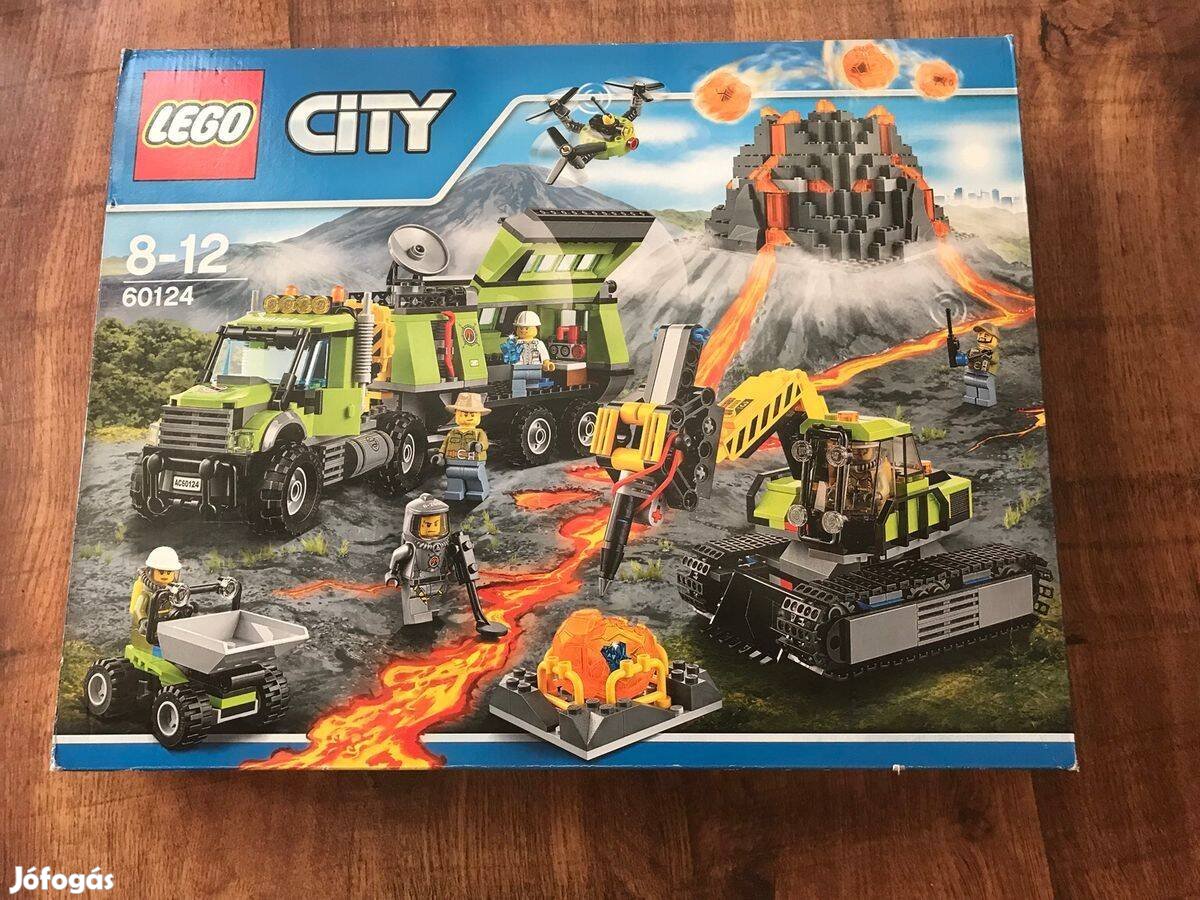 LEGO City 60124 vulkán kutató bázis + doboz + leírás megkimélt BP