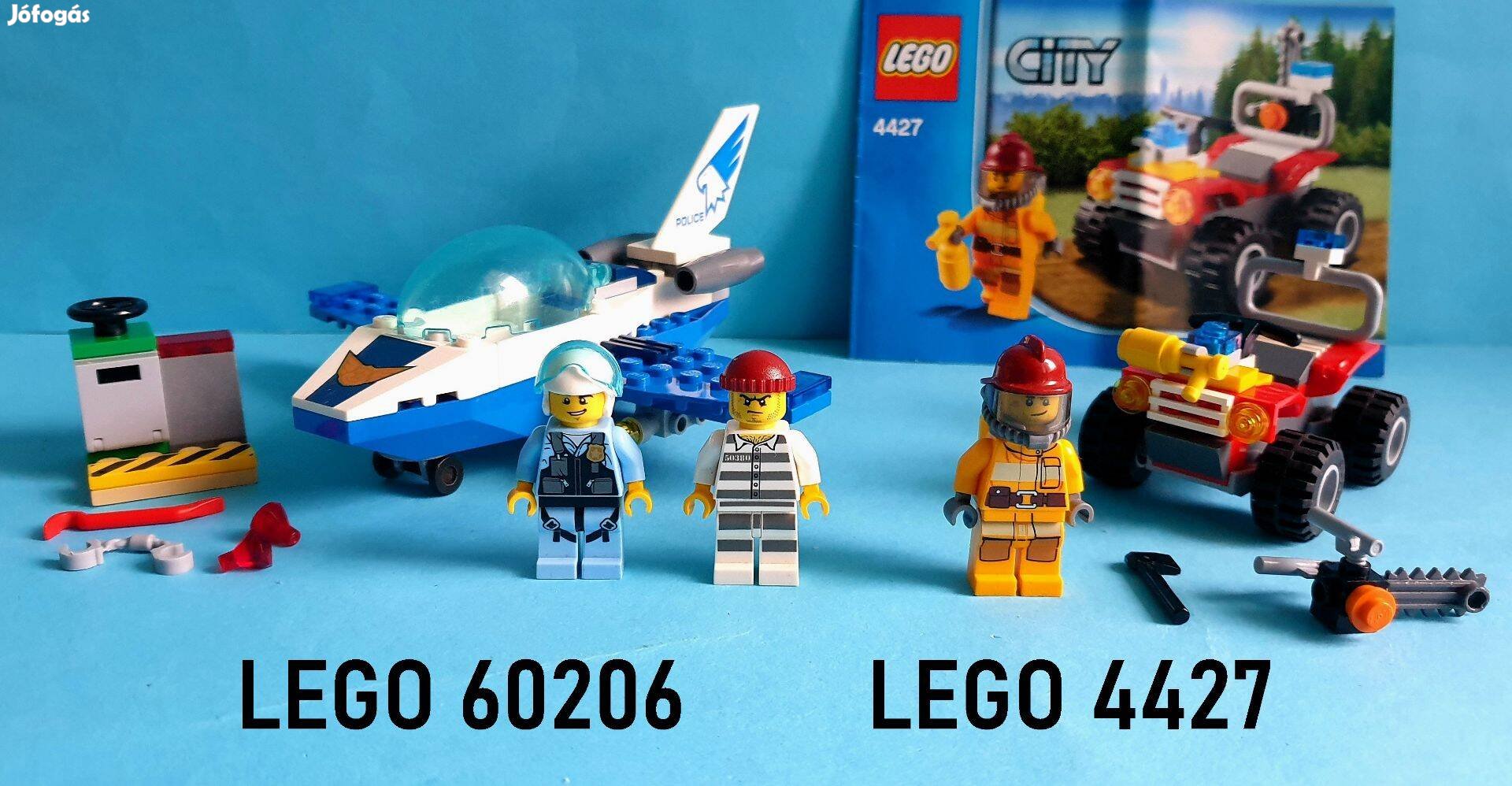 LEGO City 60206 Sky Police Jet Patrol, 4427 Fire ATV, hiánytalan