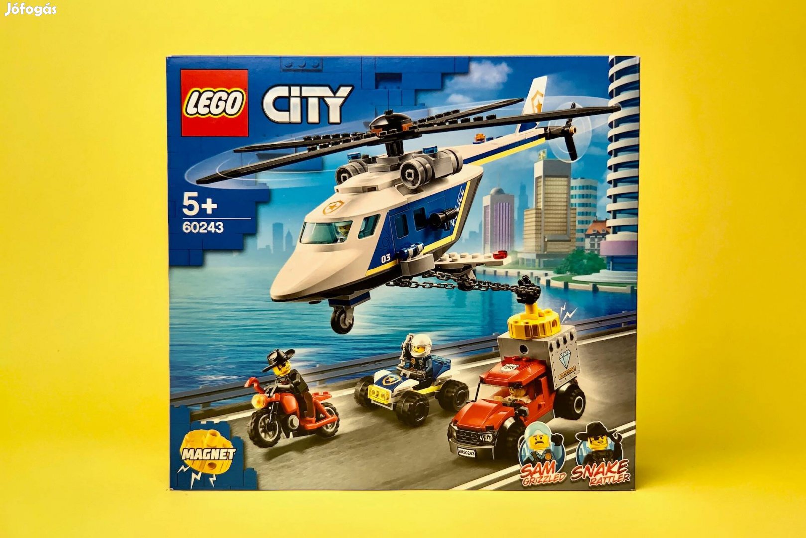 LEGO City 60243 Police Helicopter Chase, Új, Bontatlan