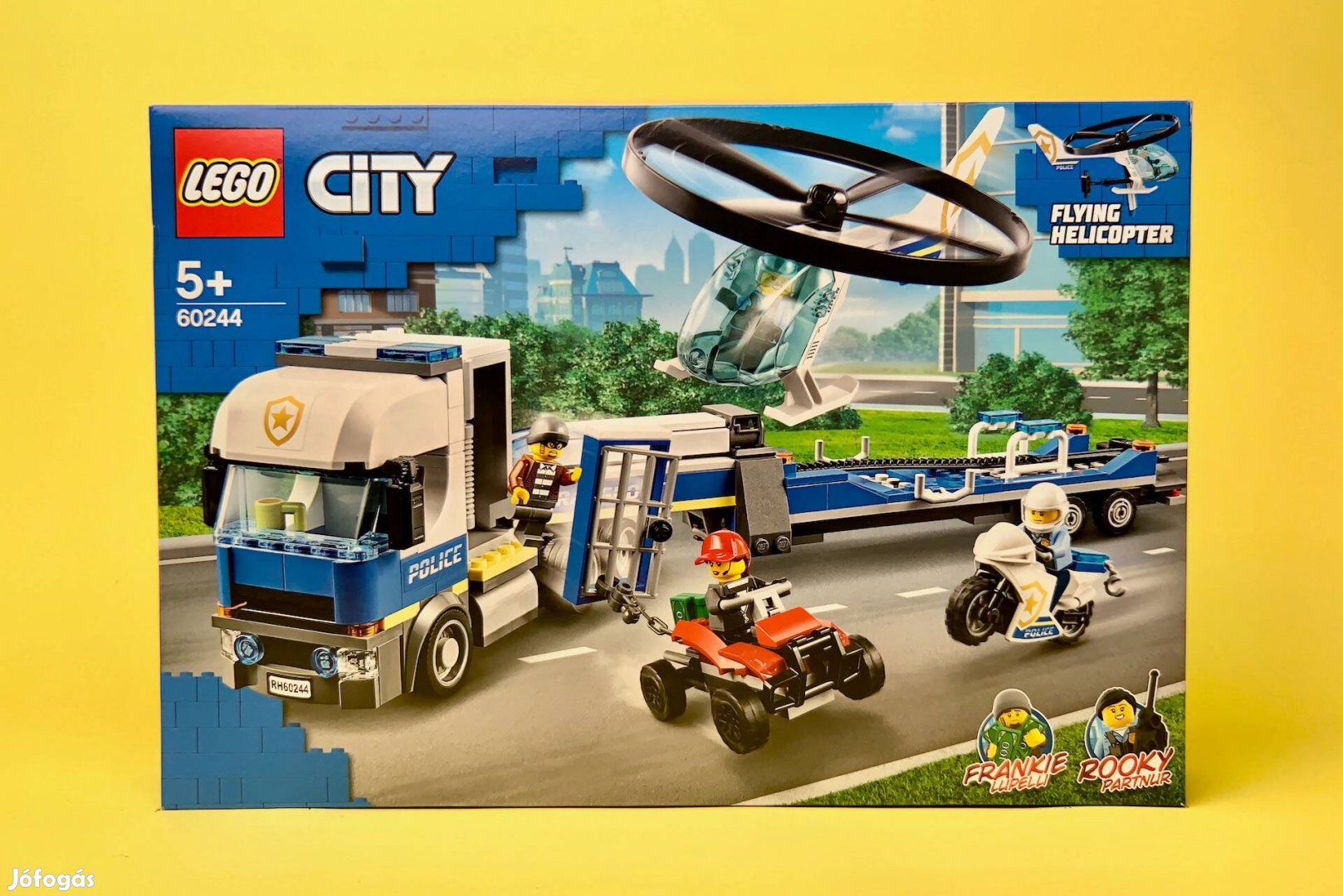 LEGO City 60244 Police Helicopter Transport, Új, Bontatlan