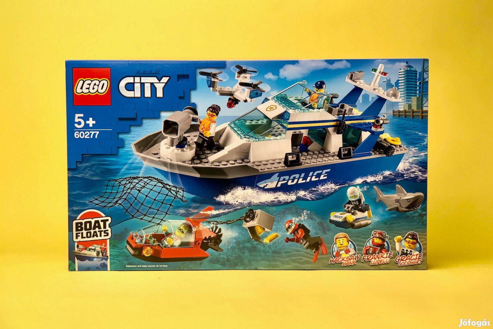 LEGO City 60277 Police Patrol Boat, Új, Bontatlan