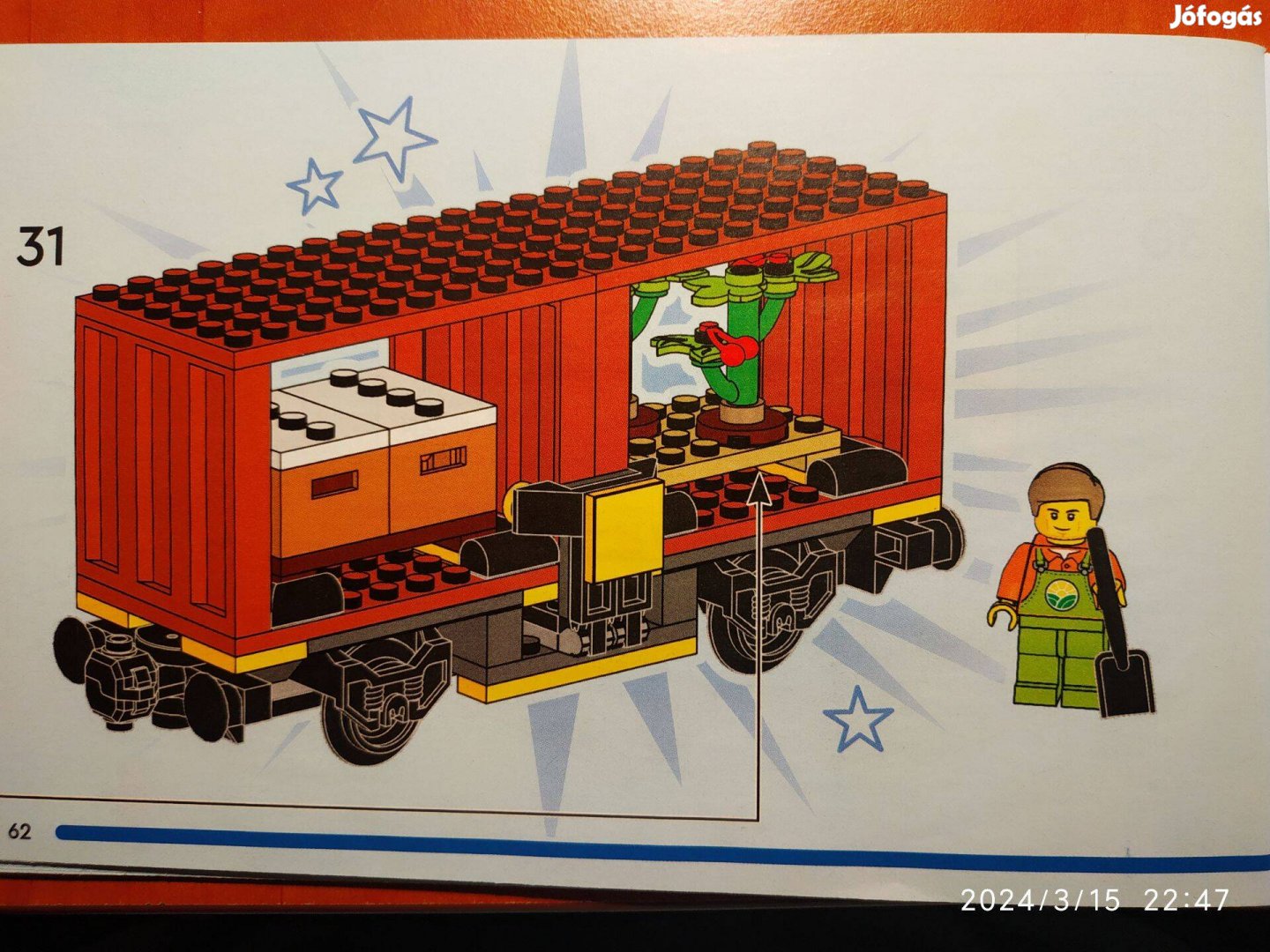 LEGO City konténer szállító tehervagon vonat