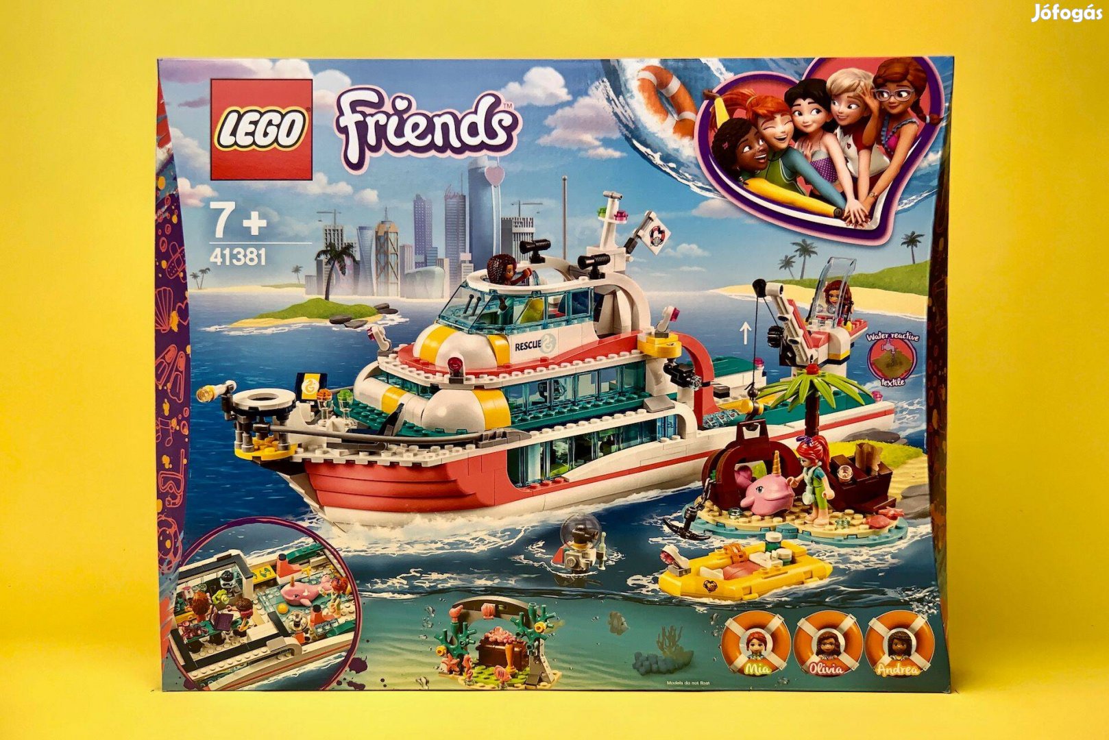 LEGO Friends 41381 Rescue Mission Boat, Új, Bontatlan