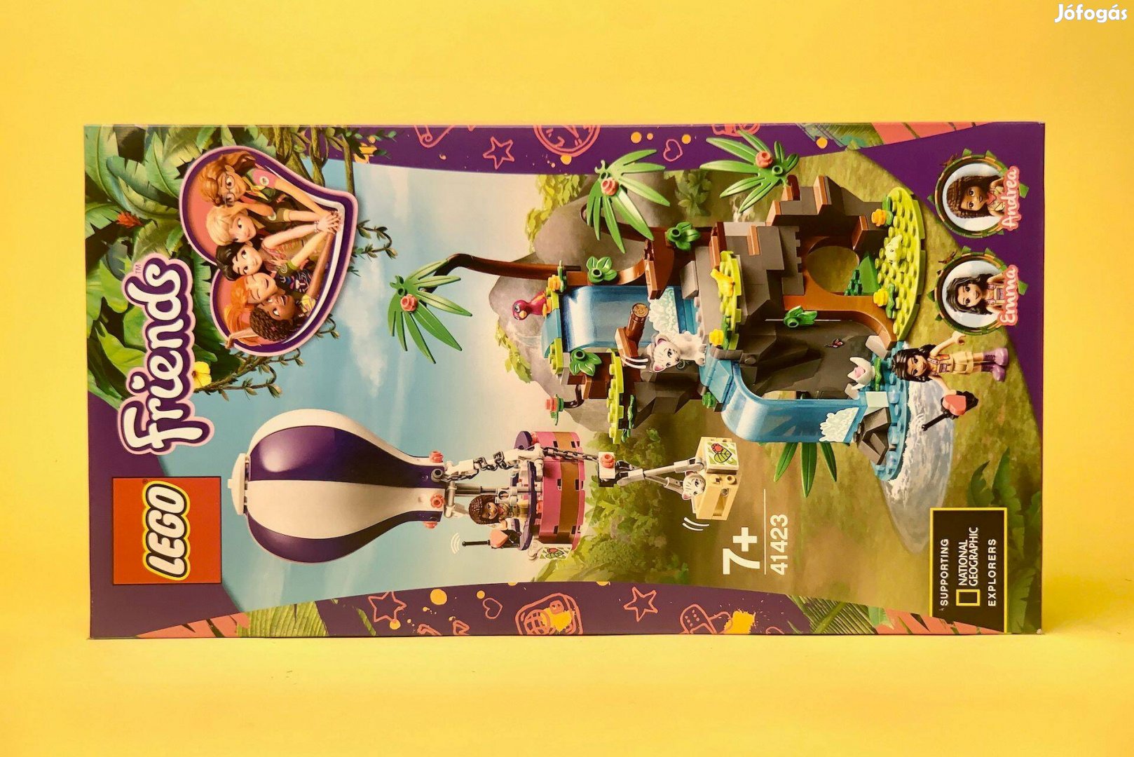 LEGO Friends 41423 Tiger Hot Air Balloon Jungle Rescue, Új, Bontatlan