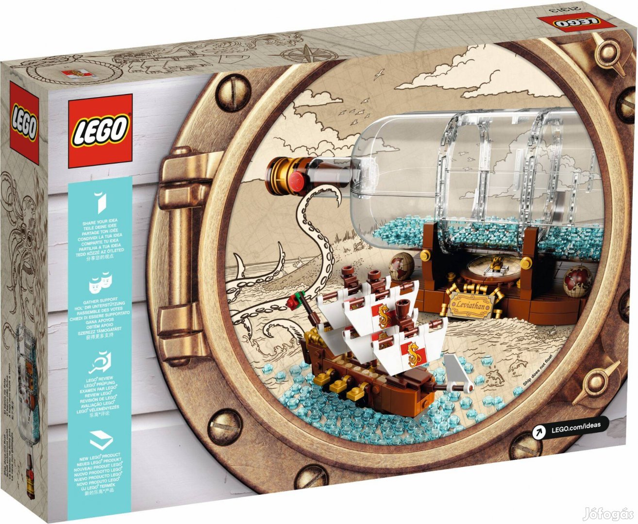 LEGO Ideas 21313 Ship in a Bottle bontatlan, új