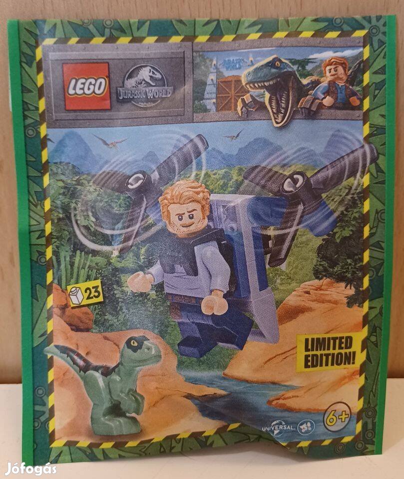 LEGO Jurassic World 122328 Owen with Jet Pack and Raptor