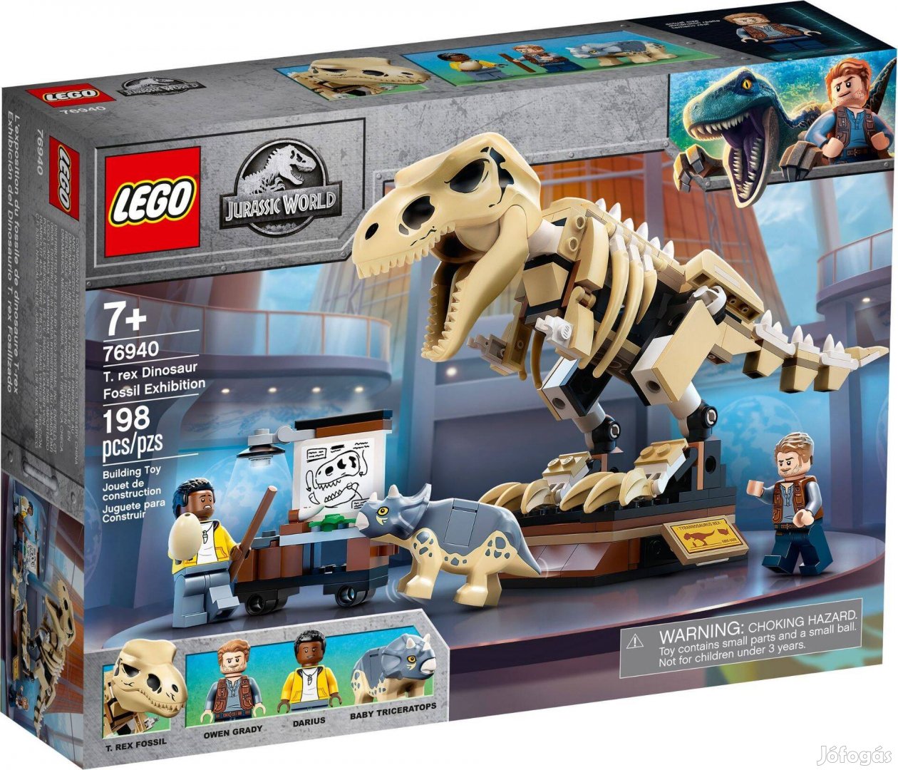 LEGO Jurassic World 76940 T. rex Dinosaur Fossil Exhibition új, bontat