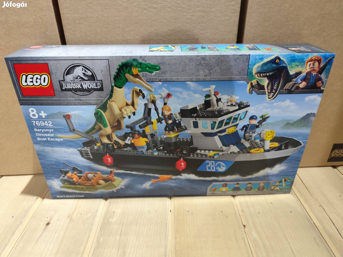 LEGO Jurassic World 76942 Baryonyx Dinosaur Boat Escape új,