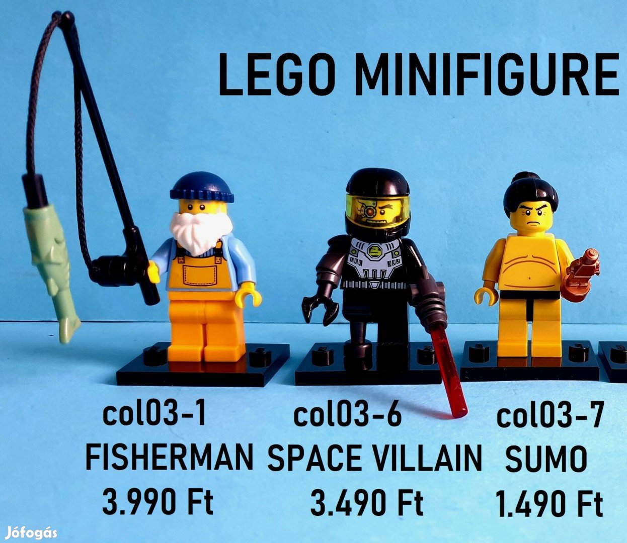 LEGO Minifigurák (3, 4, 5.széria): halász, sumo, boxoló, focista