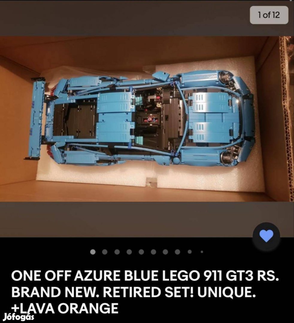 LEGO Porsche GT3 RS Azur Kék 100% eredeti 