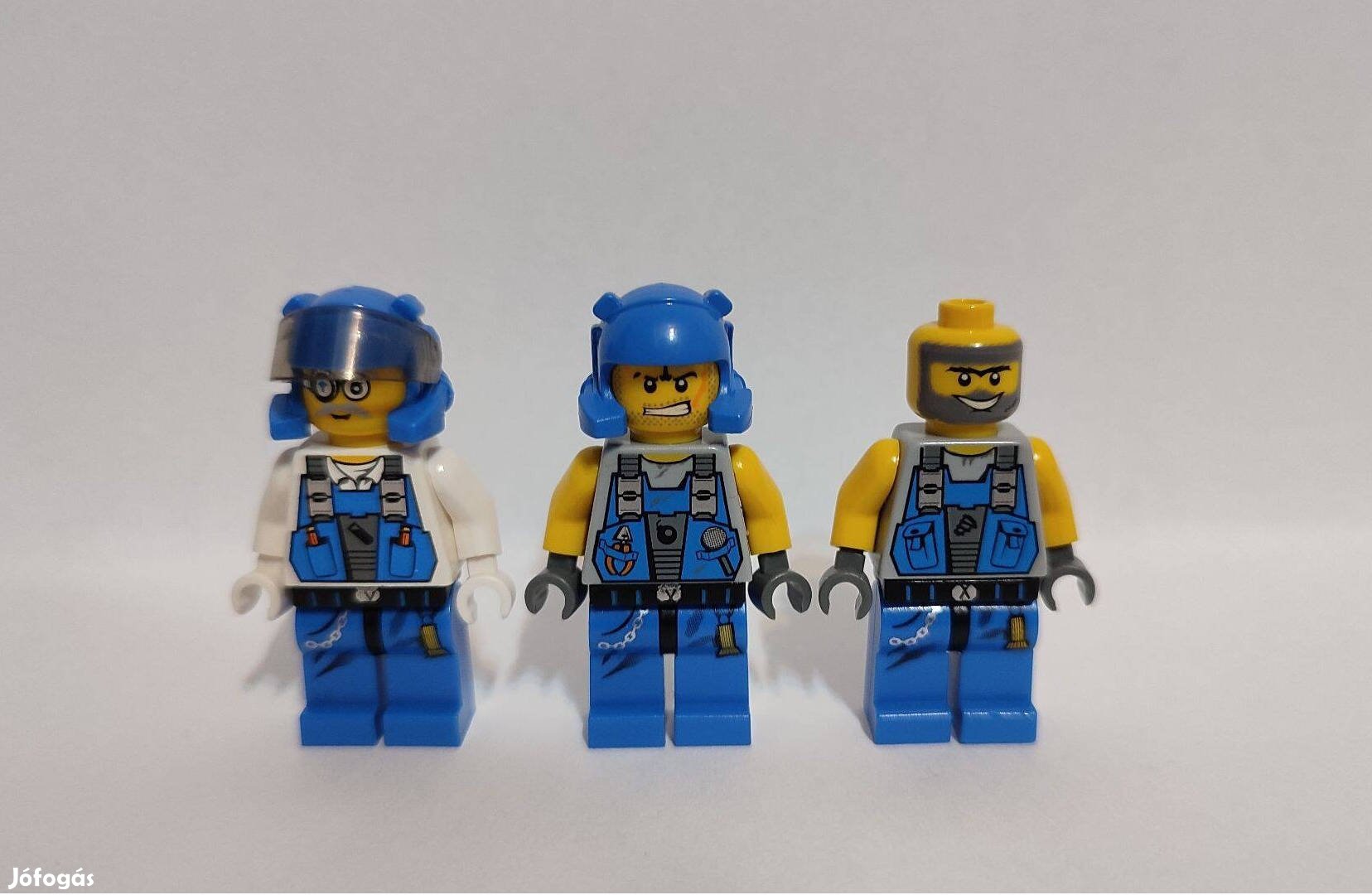 LEGO Power Miners minifigurák (Rex, Brains, Duke)