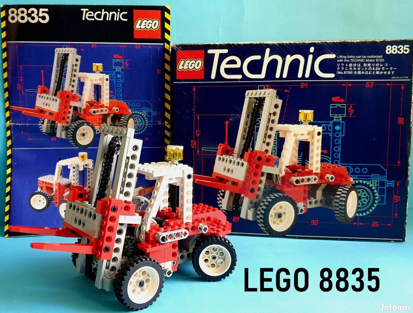 LEGO Technic 8835 Forklift (1989), hiánytalan, doboz, útmutató