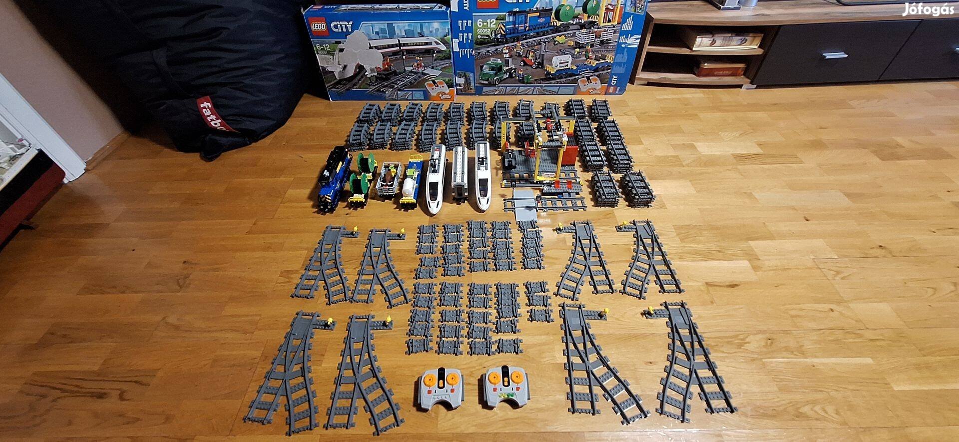 LEGO Vonat 60051 És 60052 Szett Egyben, Plusz Sinekkel És Váltókkal