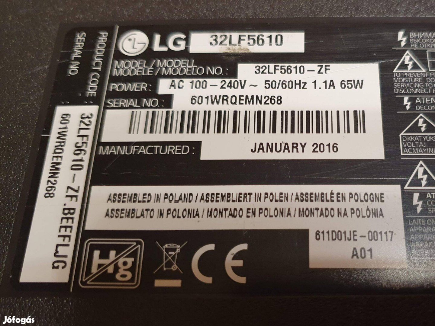 LG 32LF5610 LED tv Tcon panel Minden más elkelt