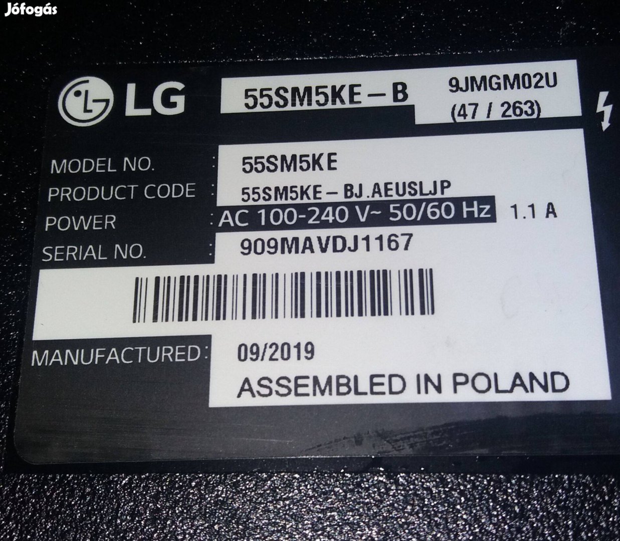 LG 55SM5KE LED LCD tv monitor panelek alkatrésznek! 6870C-0532B