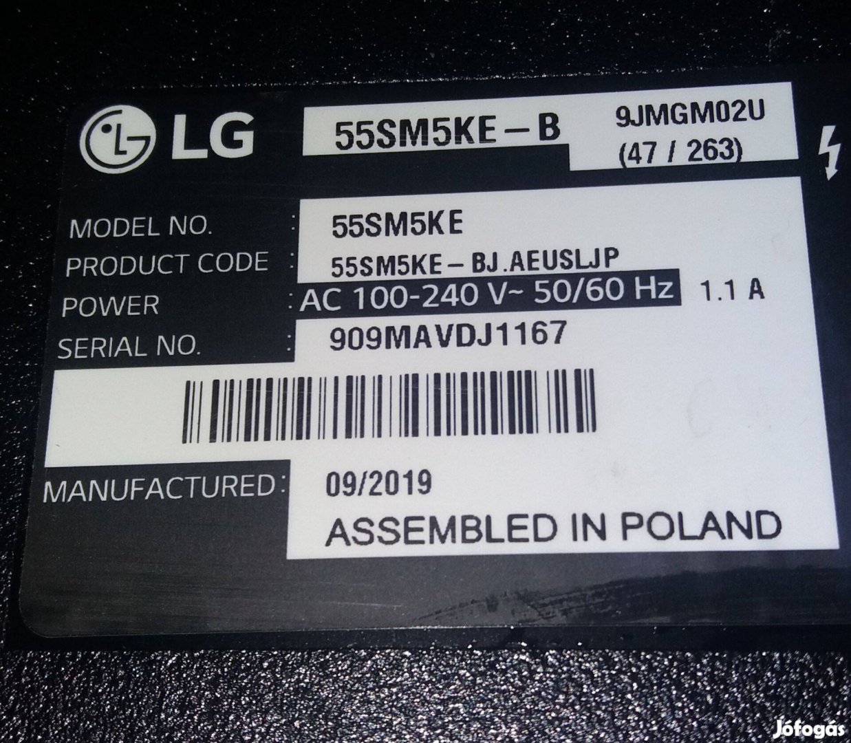 LG 55SM5KE LED LCD tv monitor panelek alkatrésznek! 6870C-0532B