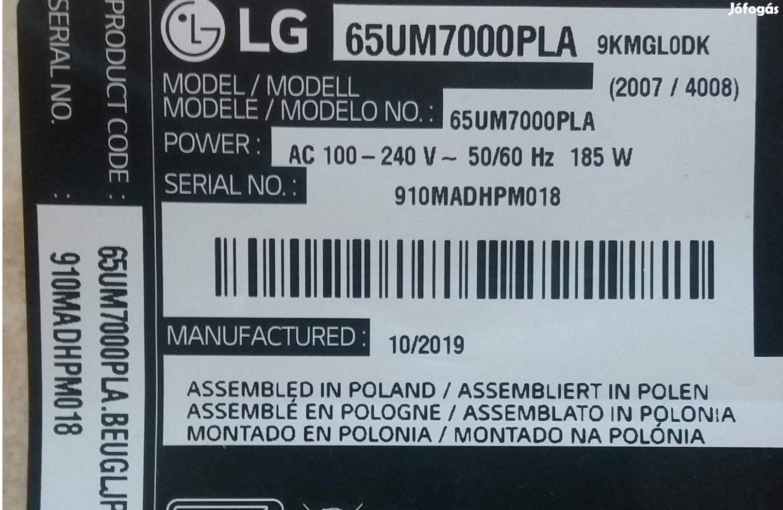 LG 65UM7000PLA LED LCD törött tv ből tápegység panel 65UM7000