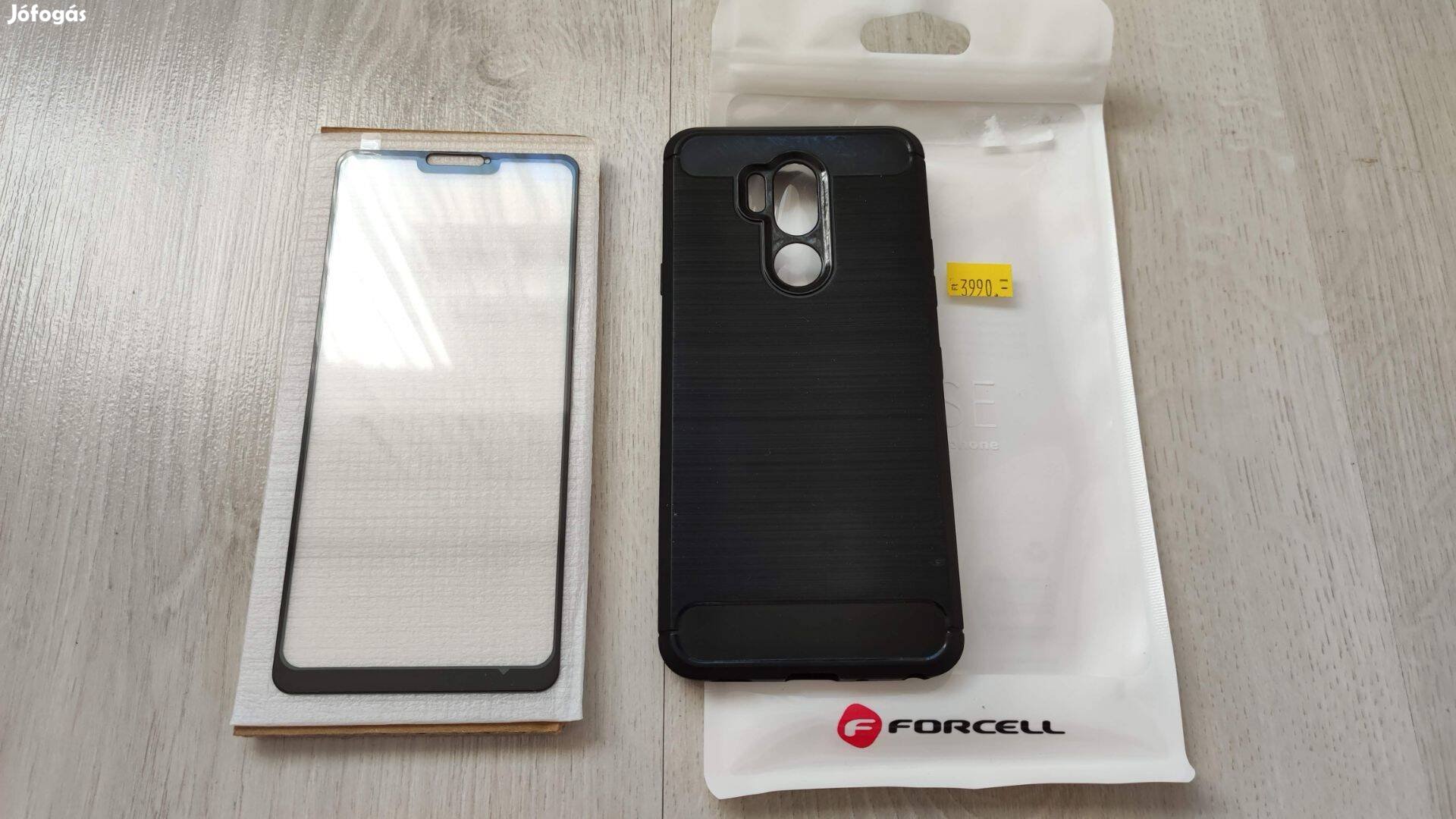LG G7 fit mobiltelefonhoz Új üvegfólia védőfólia + bőr hatású tok