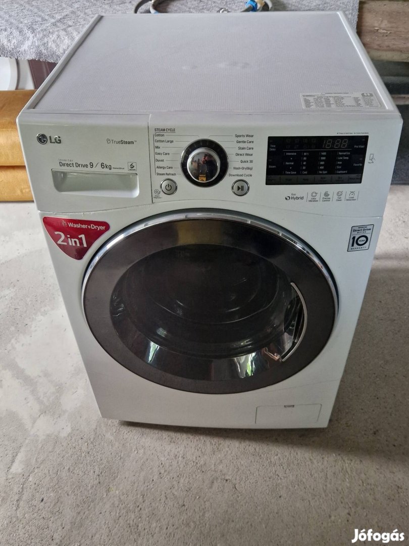 LG Mosó-Száritógép 9/6kg 1400rmp direct drive