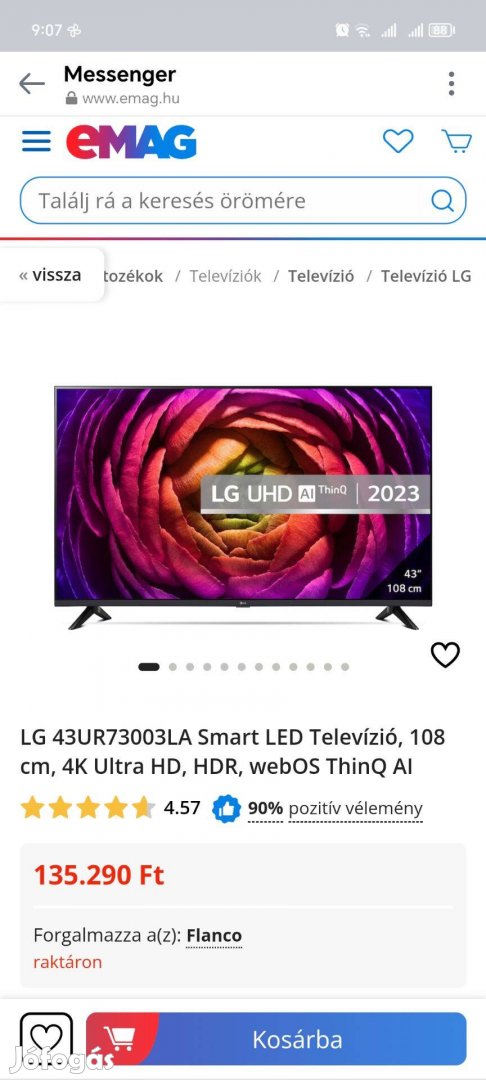 LG SMART TV 4K Ultra HD 108cm