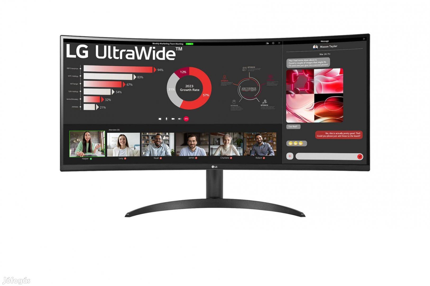LG (34WR50QC-B.AEU) 34" Qhd 100HZ Gamer Monitor ! Akció!