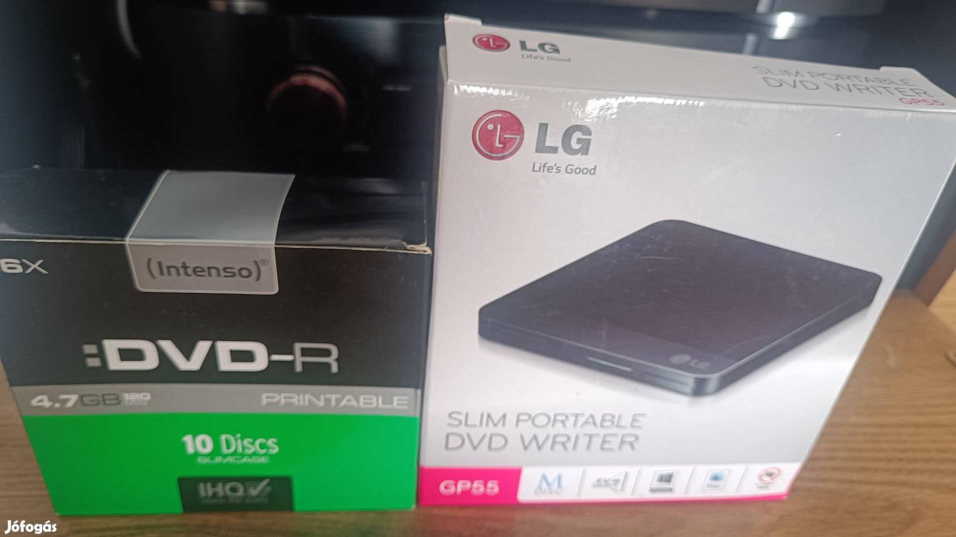 LG külső dvd -cd iró lejatszó 8db üres dvd lemez