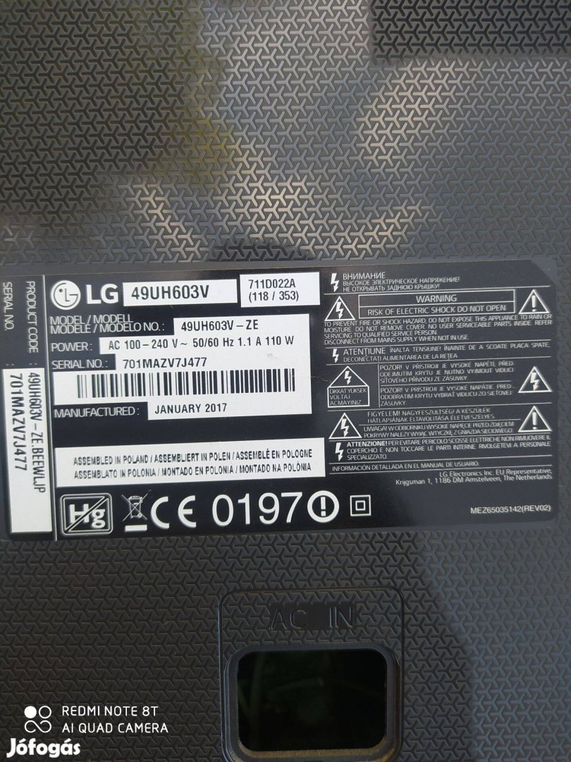 LG led Tv alkatrész