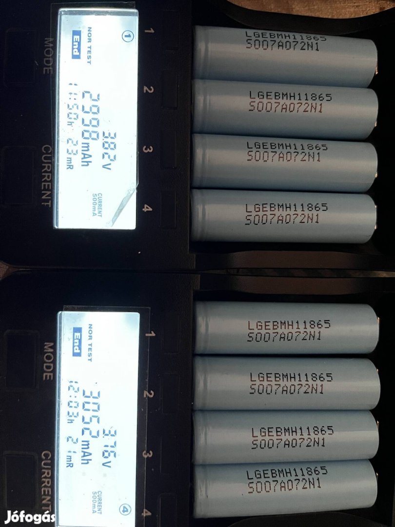 LG li-ion 18650 akku cellák 2900mah-3100mah