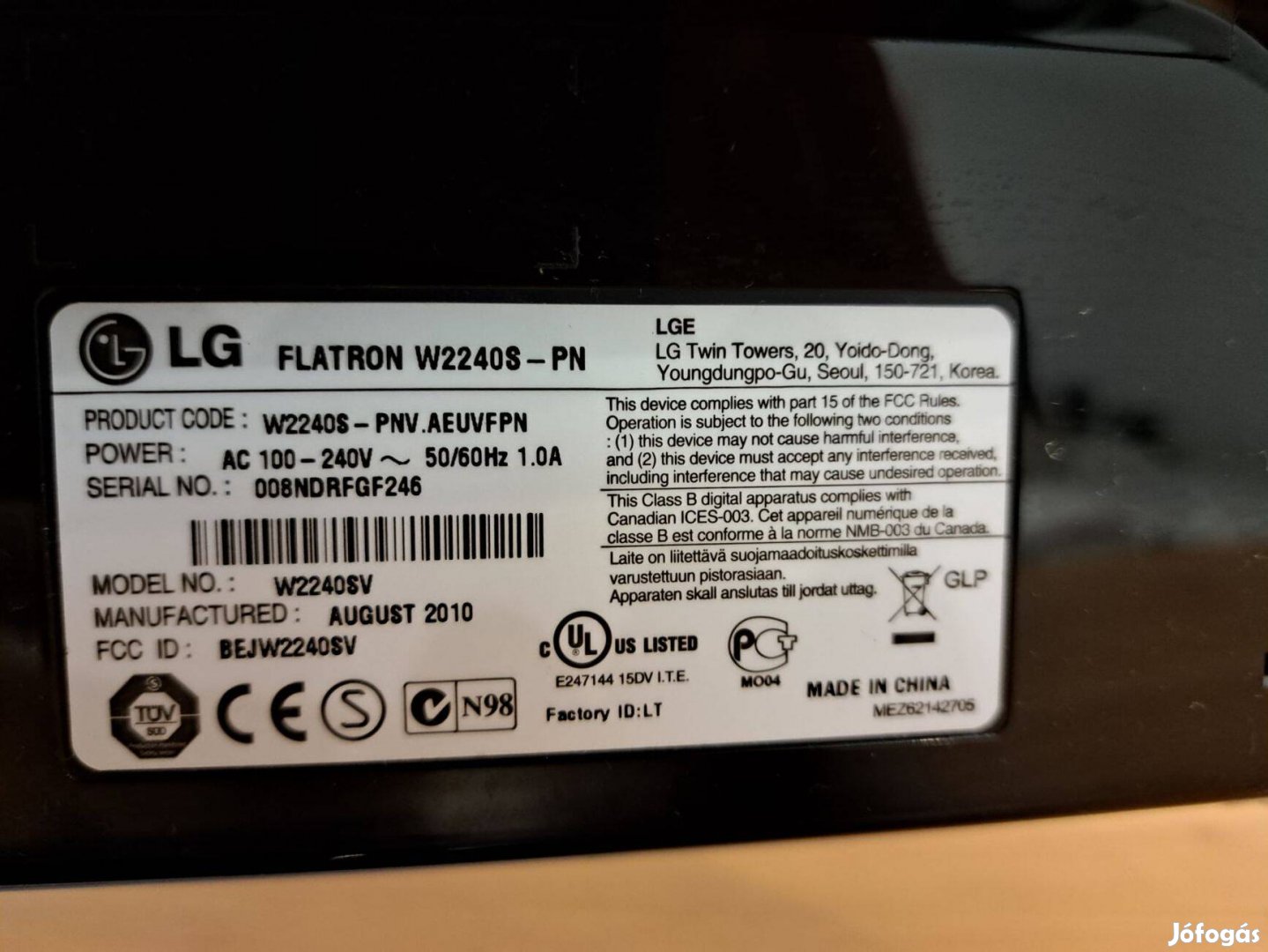 LG monitor 21"