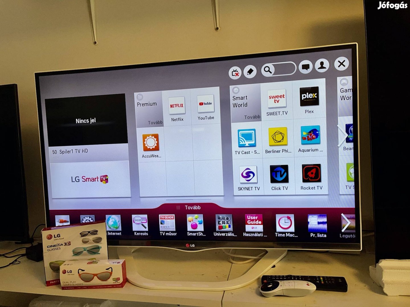 LG smart 3D tv 107 cm fehér