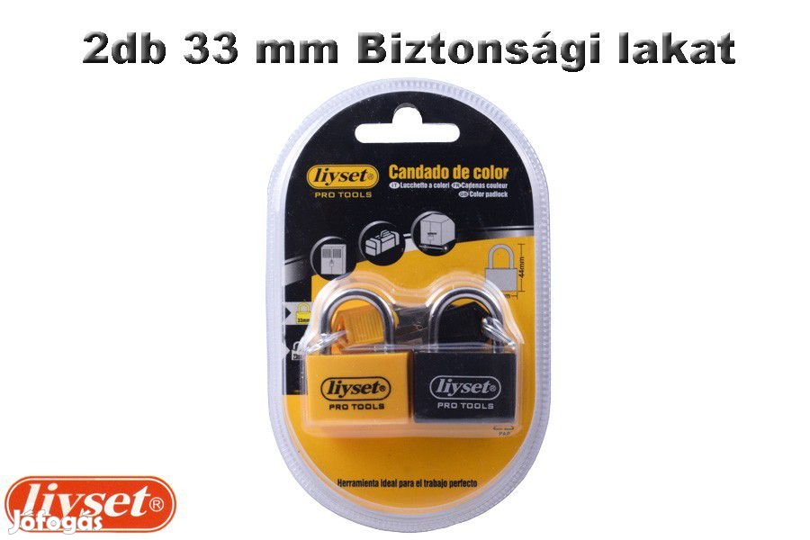 LIYSET 2db 33 mm Biztonsági lakat