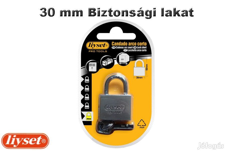 LIYSET 30 mm Biztonsági lakat, ezüst színű