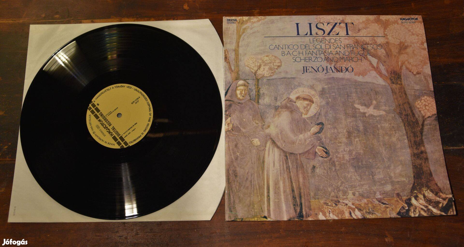 LP Liszt Légendes Bach fantázia és fúga Jenő Jandó