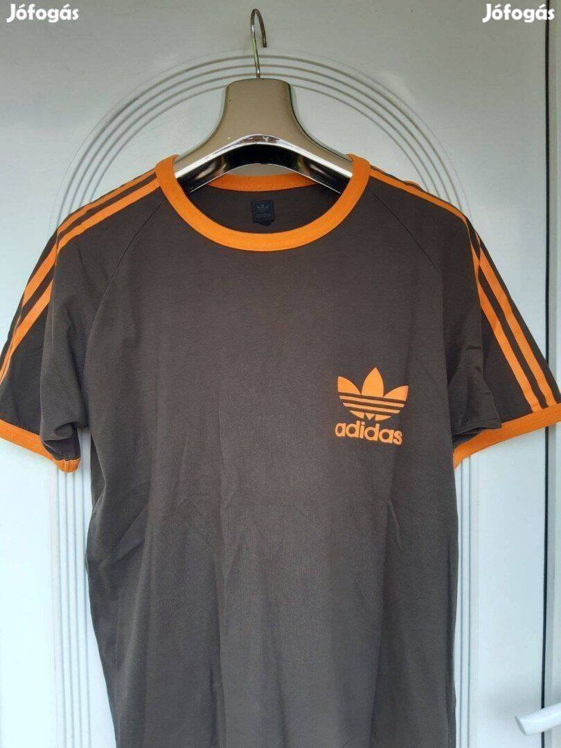 L-es Adidas barna/narancs unisex póló