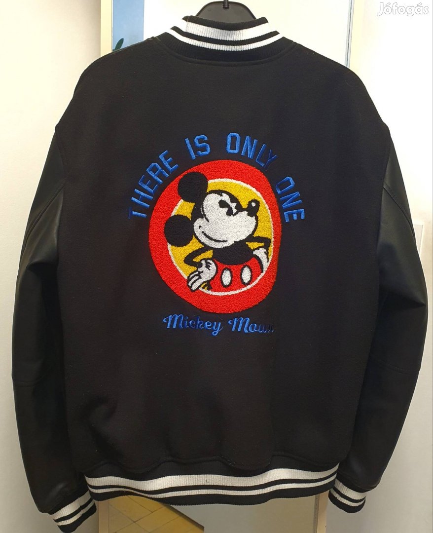 L-es Disney Mickey Mouse varsity baseball bomber dzseki kabát