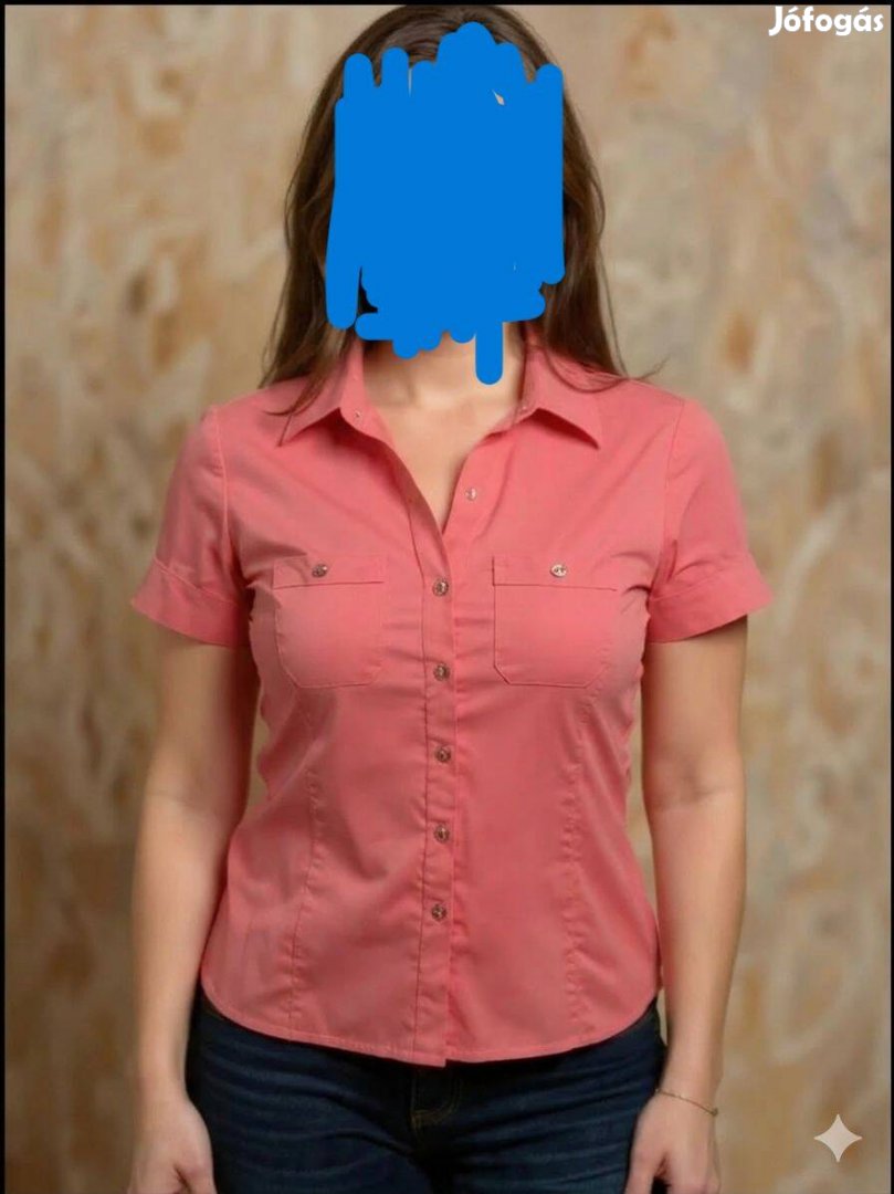 L-es Manda rózsaszín blúz, rugalmas anyagú