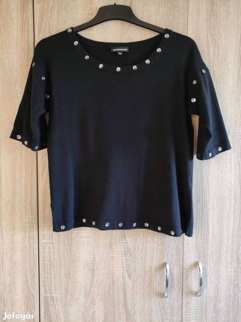 L-es fekete női elegáns pulóver