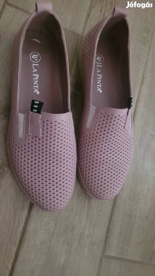 La Pinta márkájú valódi bőr loafer, bebújós cipő 39-es 39