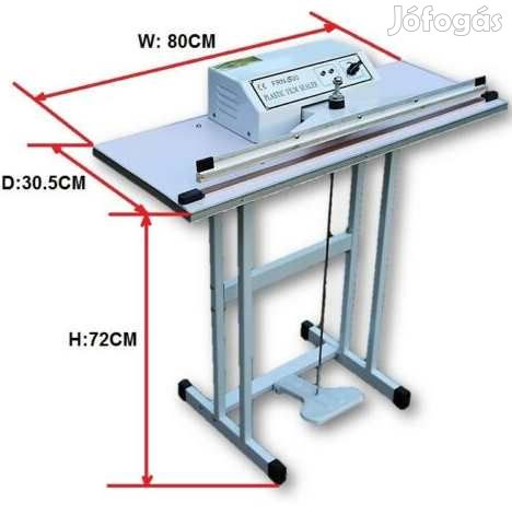 Lábpedálos, Vágókéses  Fólia hegesztőgép 600cm  (N2366)