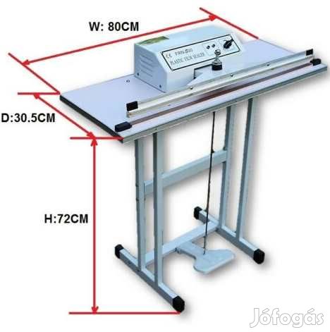 Lábpedálos, Vágókéses  Fólia hegesztőgép 600cm  (N2366)