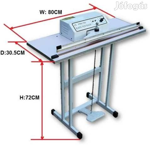 Lábpedálos, Vágókéses  Fólia hegesztőgép 700cm  (N2367)