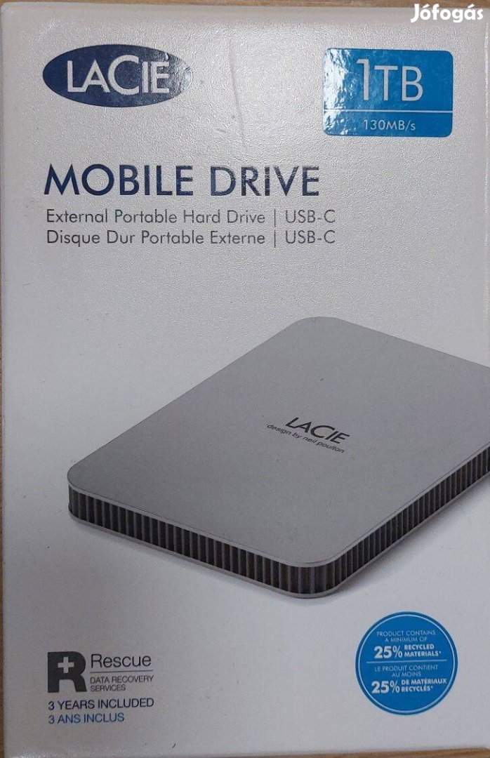 Lacie külső HDD 1 TB új