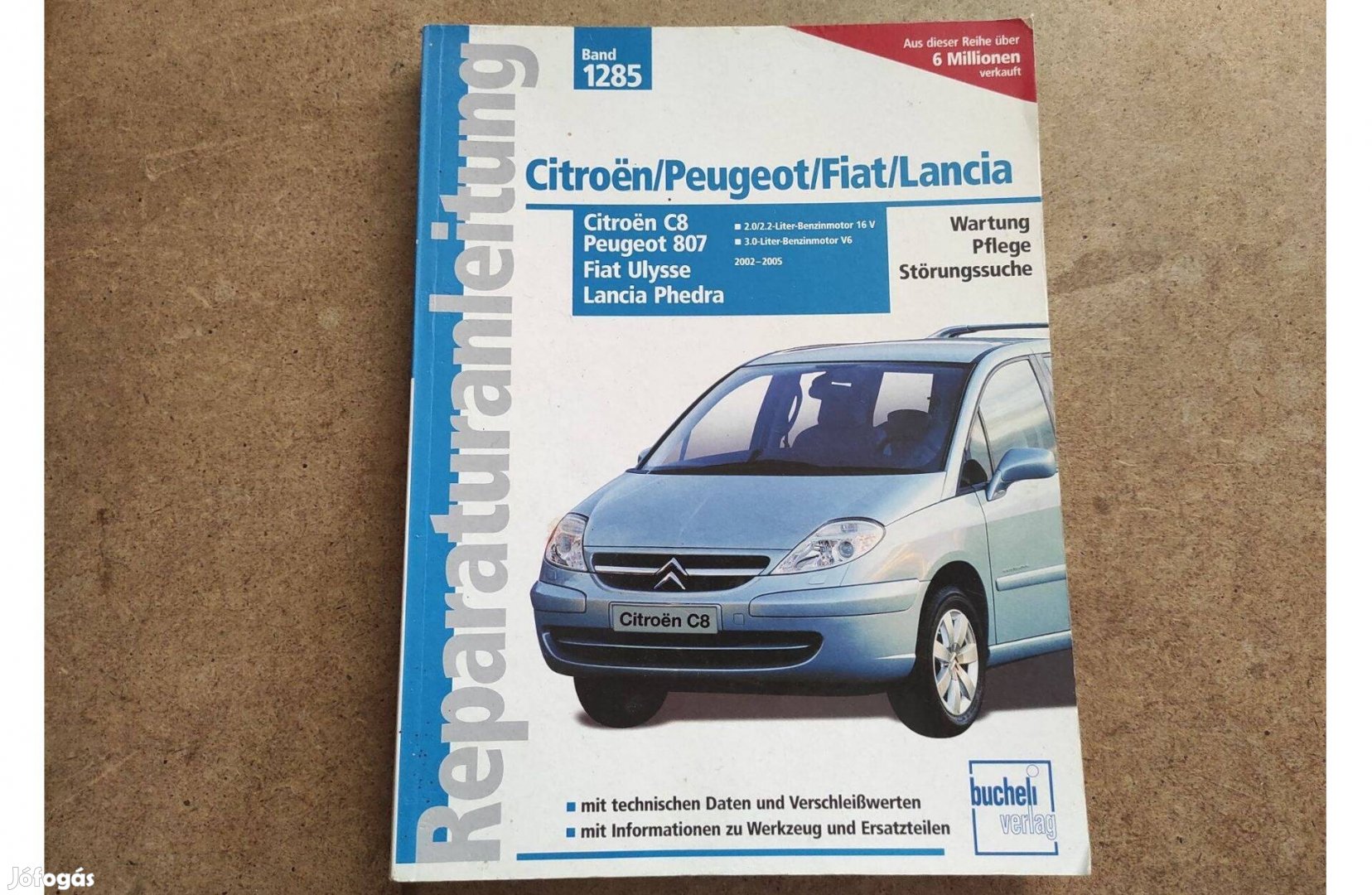 Lacina C8, Peugeot 807, Fiat Ulysse, Lancia Phedra javítási könyv