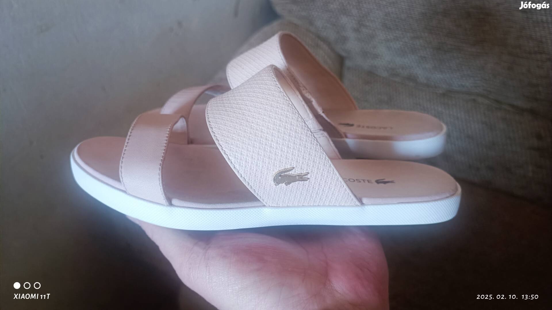 Lacoste eredeti rózsaszín bőr papucs. 37 es. Posta 